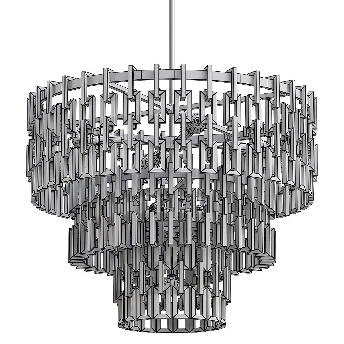 Marignan-Round-Chandelier chandelier with clear glass and gol... 3D model_1