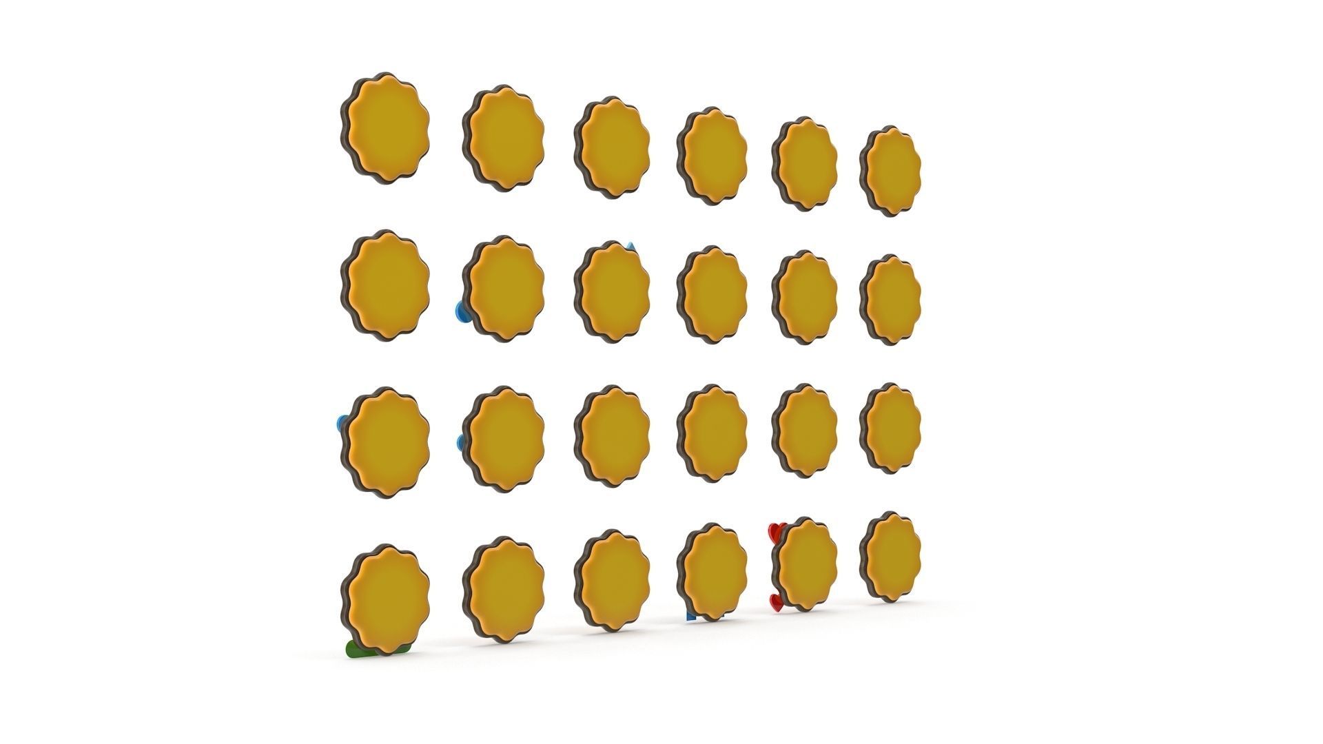 Emoji Set emojis with different expressions Low-poly 3D model_4