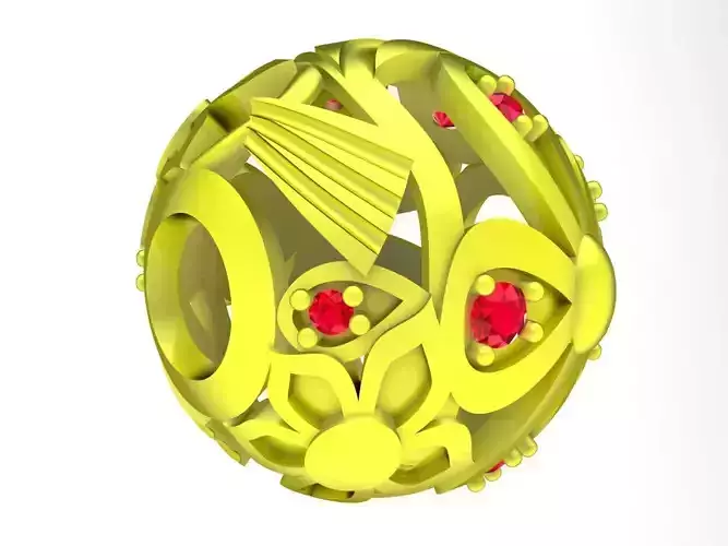 6651 Jewelry Art Flower Ball Charm