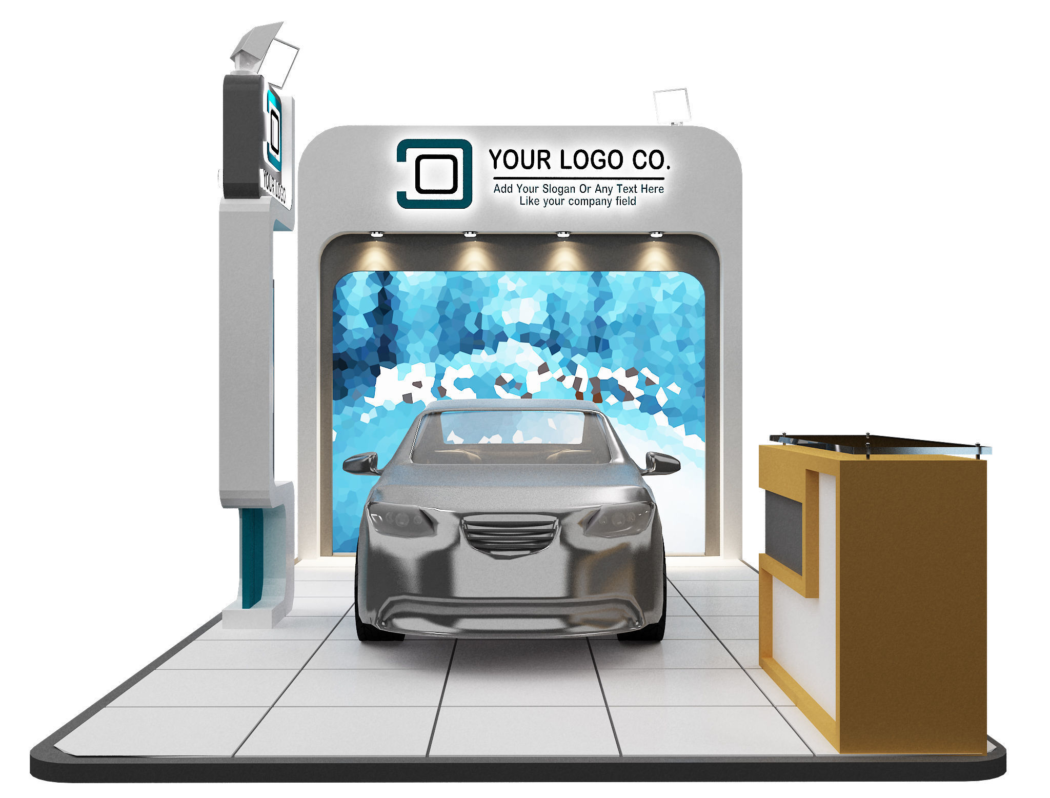 Booth Exhibition Stand a105 3D model_10