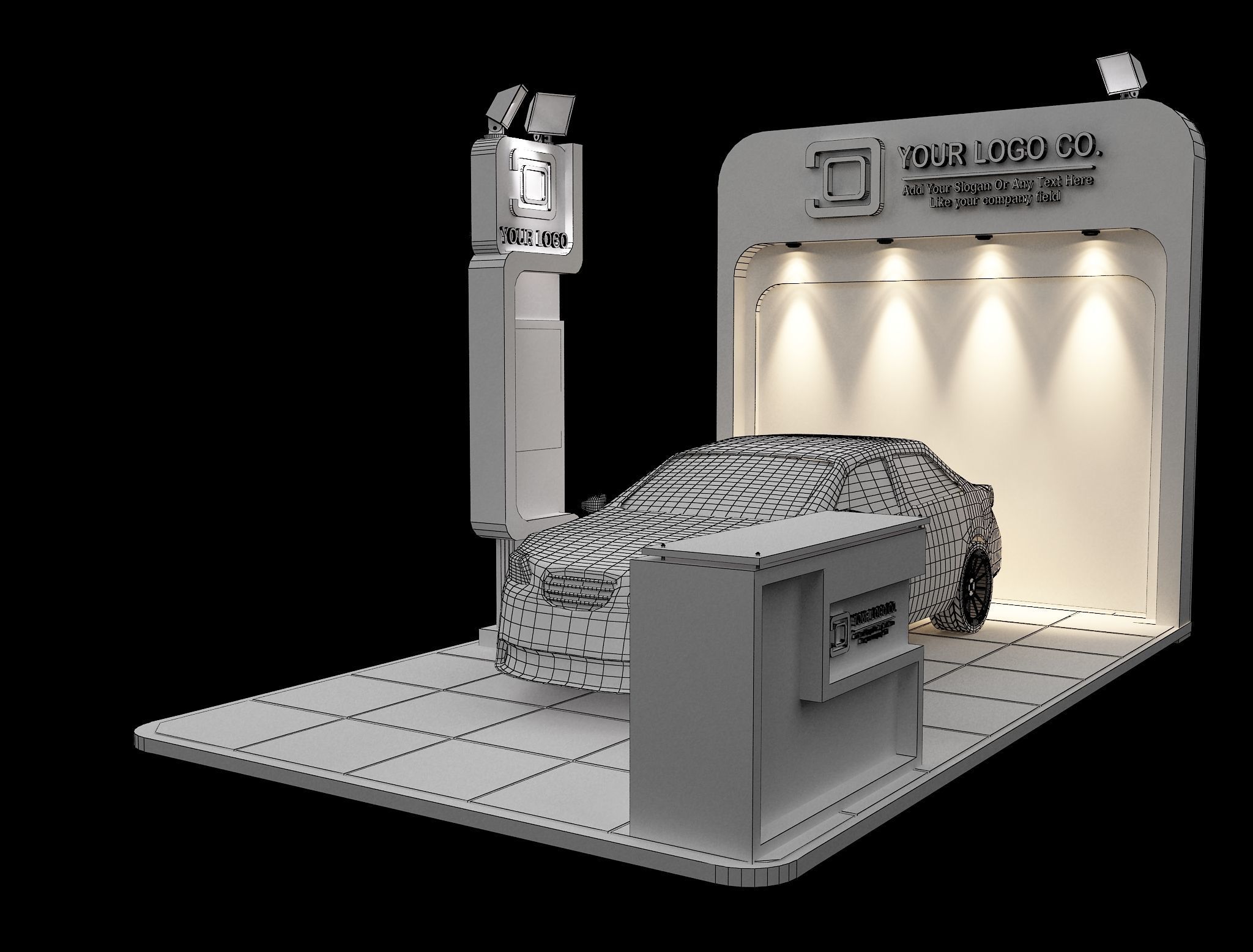 Booth Exhibition Stand a105 3D model_3