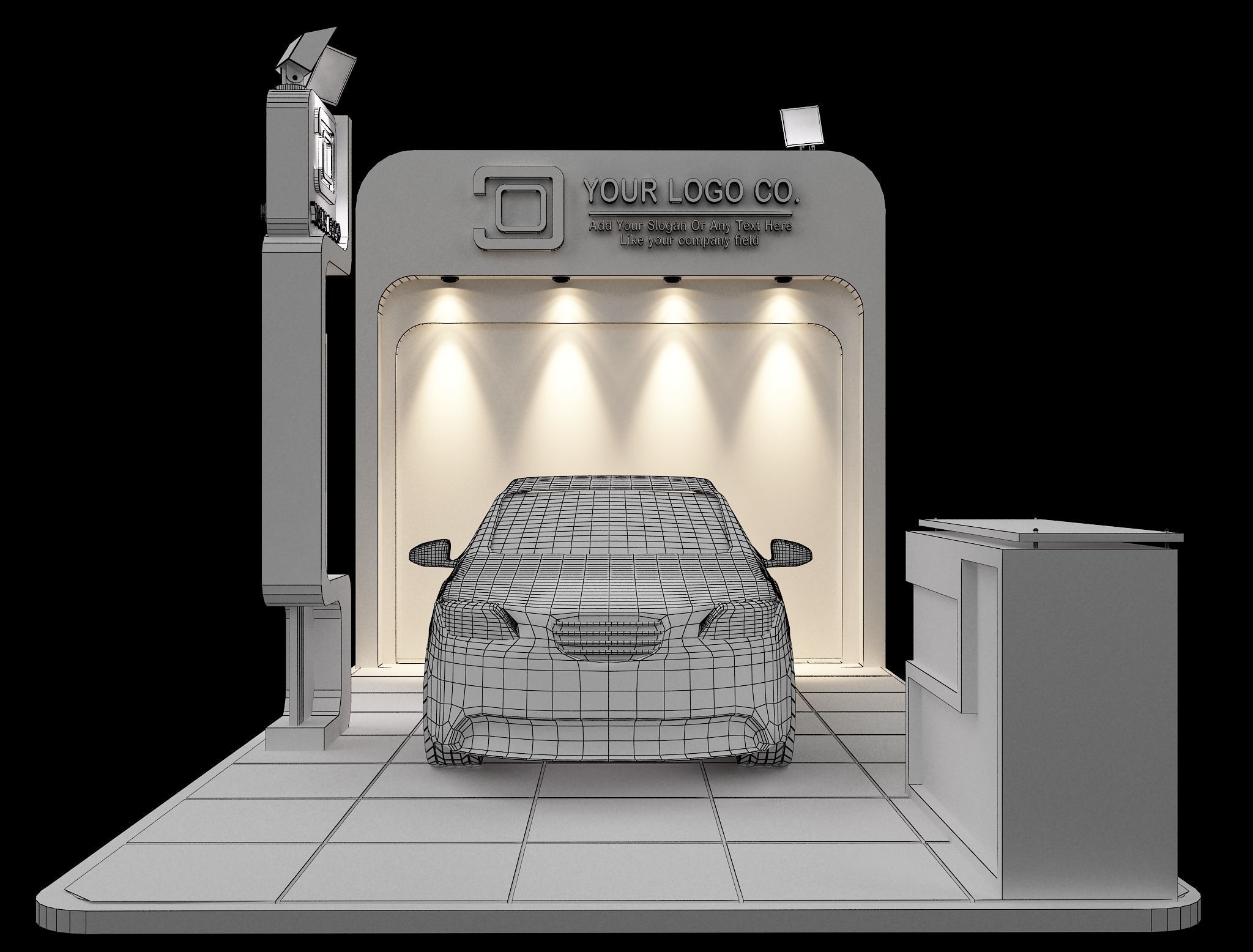 Booth Exhibition Stand a105 3D model_11