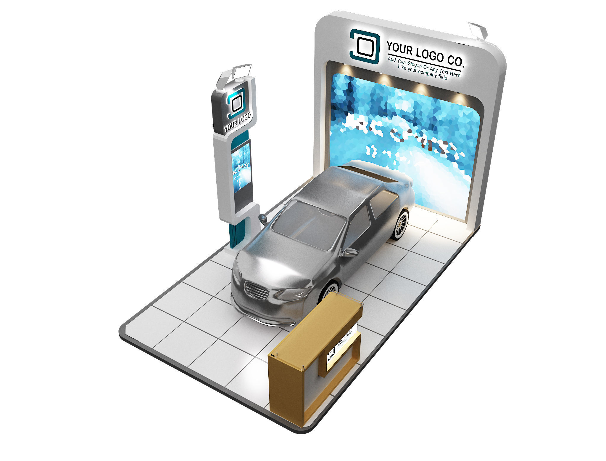 Booth Exhibition Stand a105 3D model_4