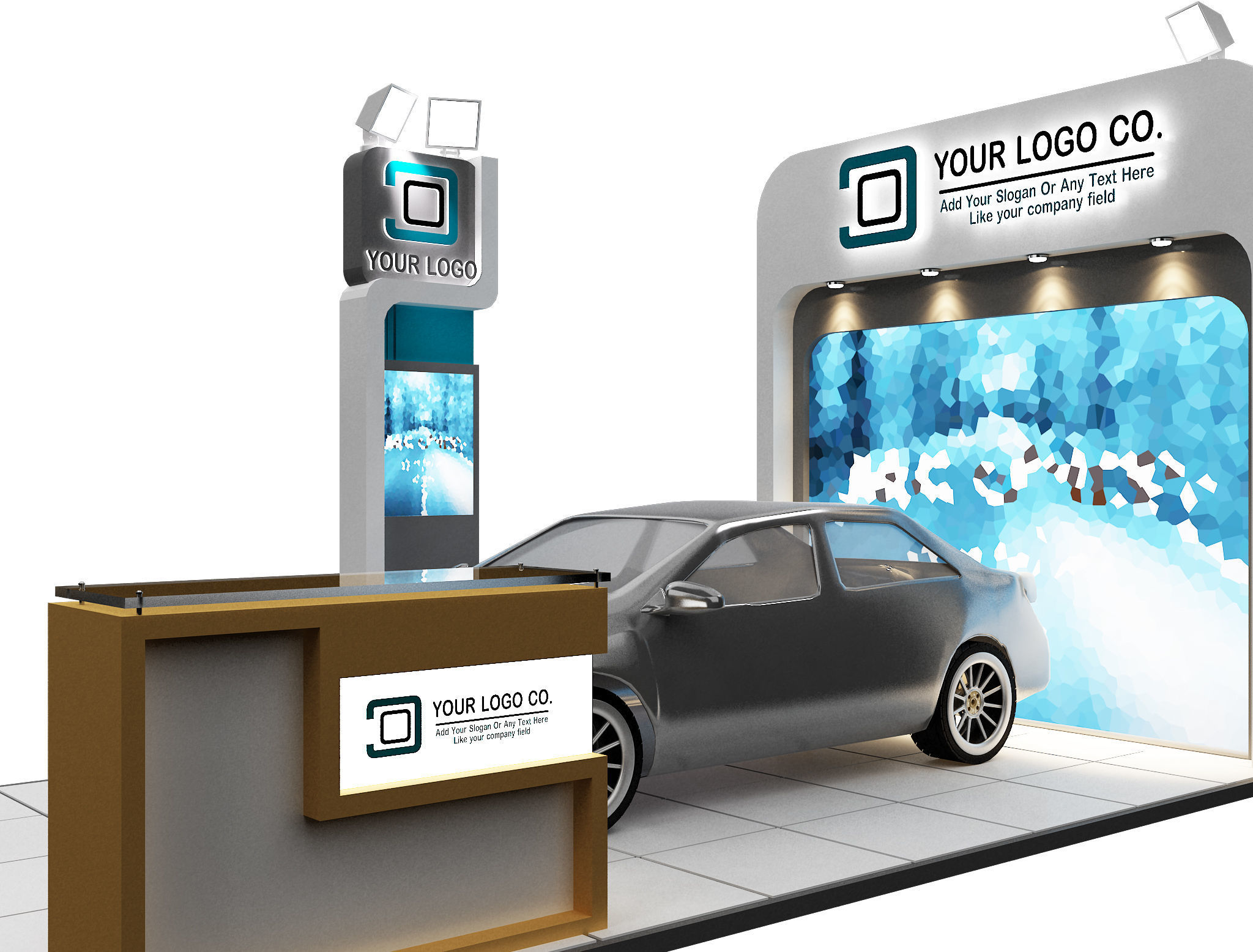 Booth Exhibition Stand a105 3D model_8