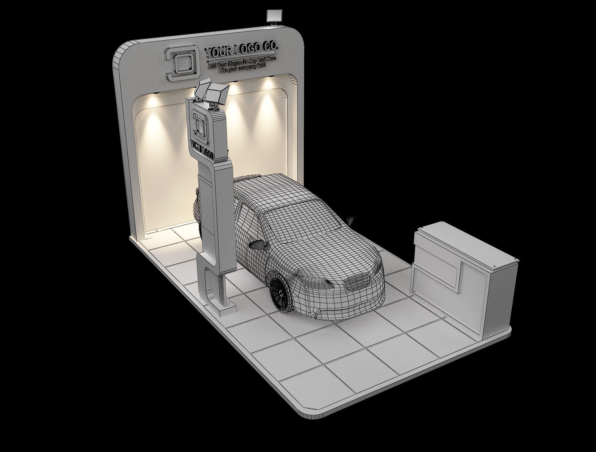 Booth Exhibition Stand a105 3D model_1
