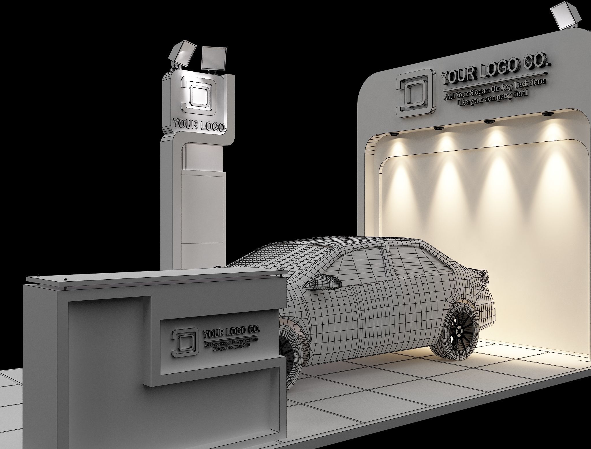 Booth Exhibition Stand a105 3D model_9