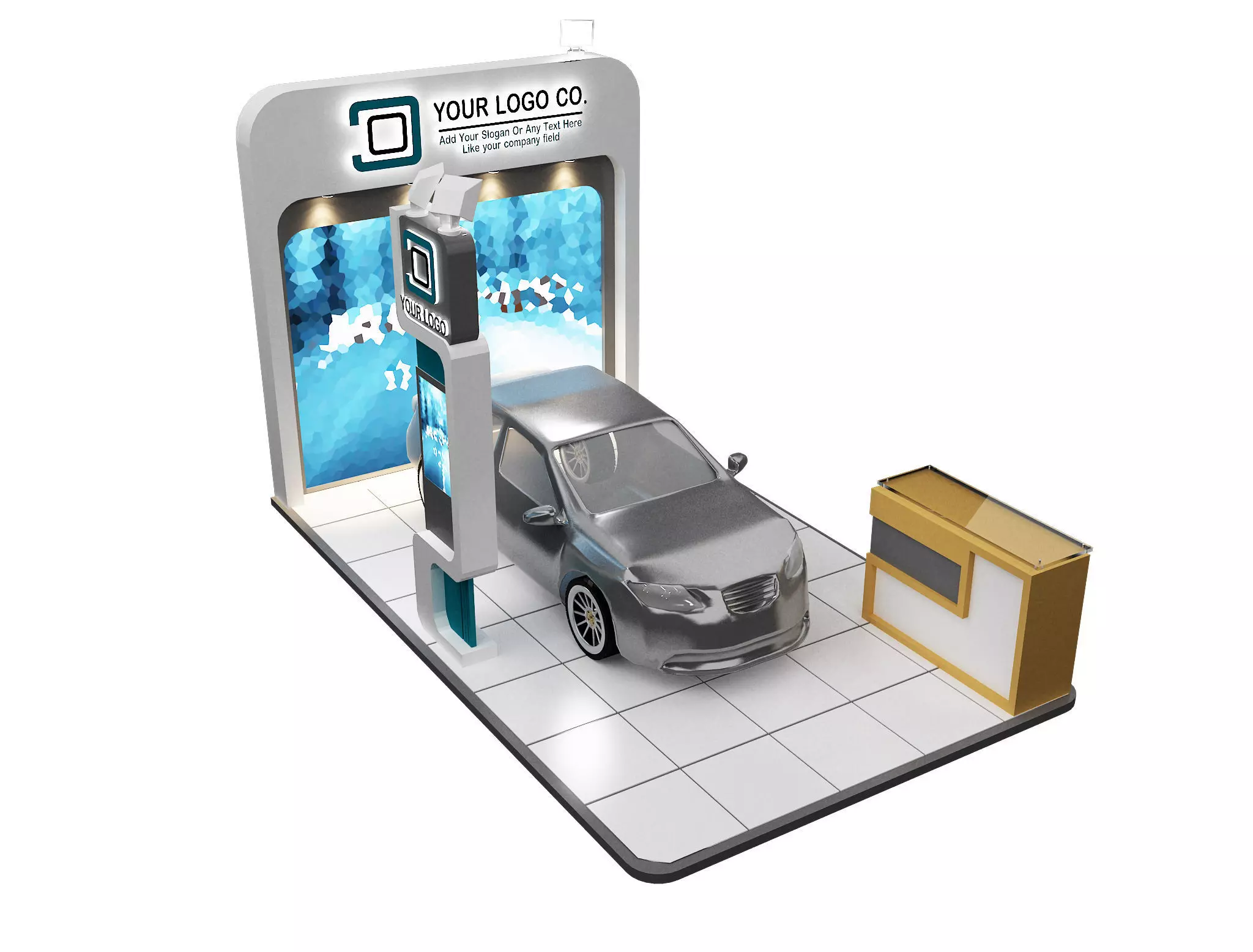 Booth Exhibition Stand a105 3D model_0