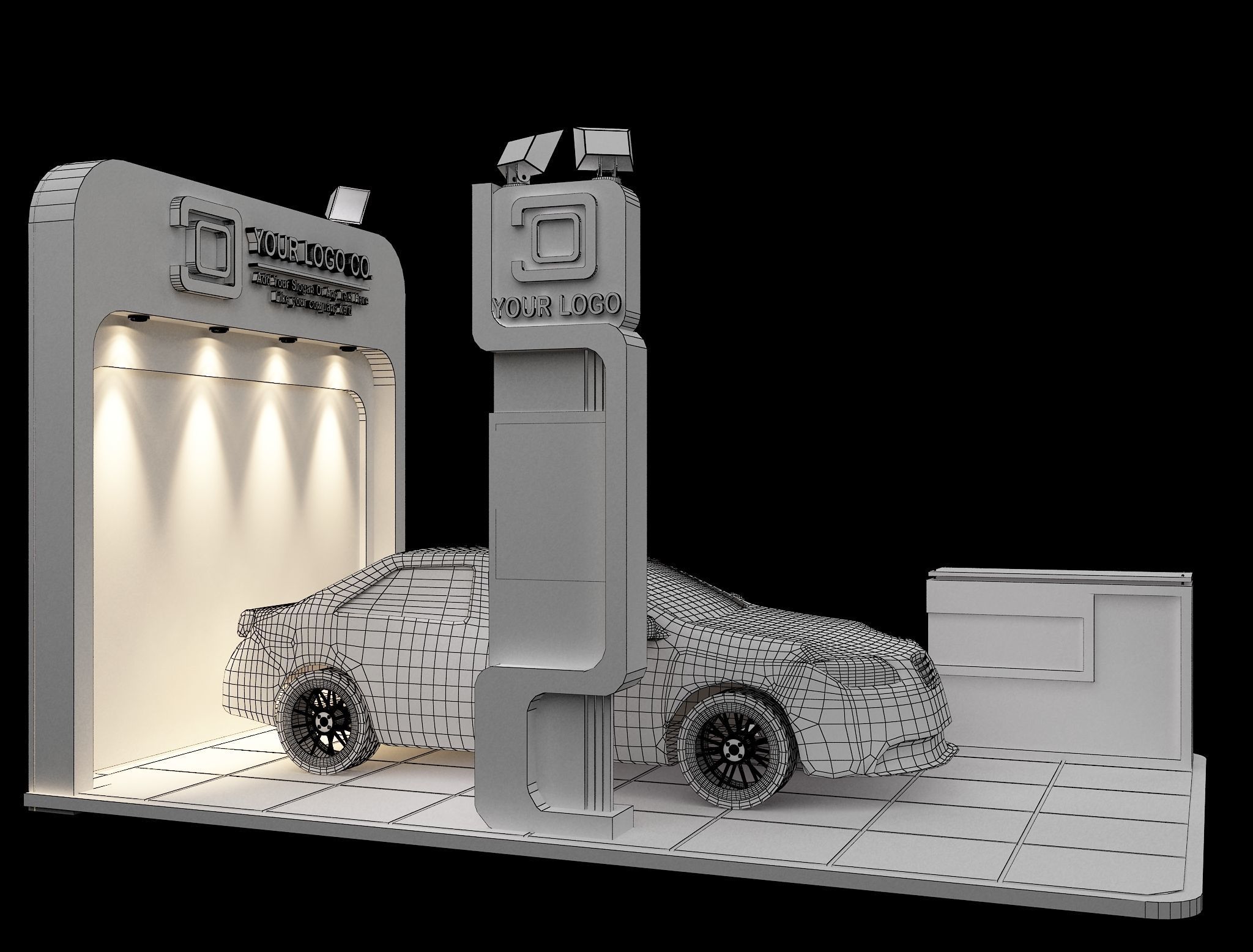 Booth Exhibition Stand a105 3D model_7