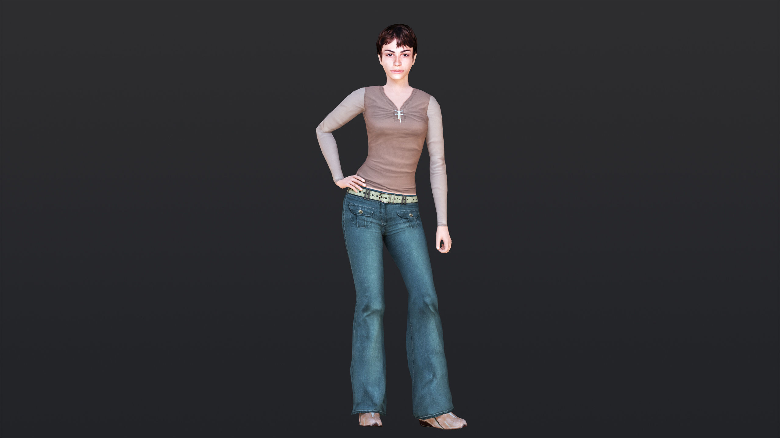 Woman 1 Low-poly 3D model_17