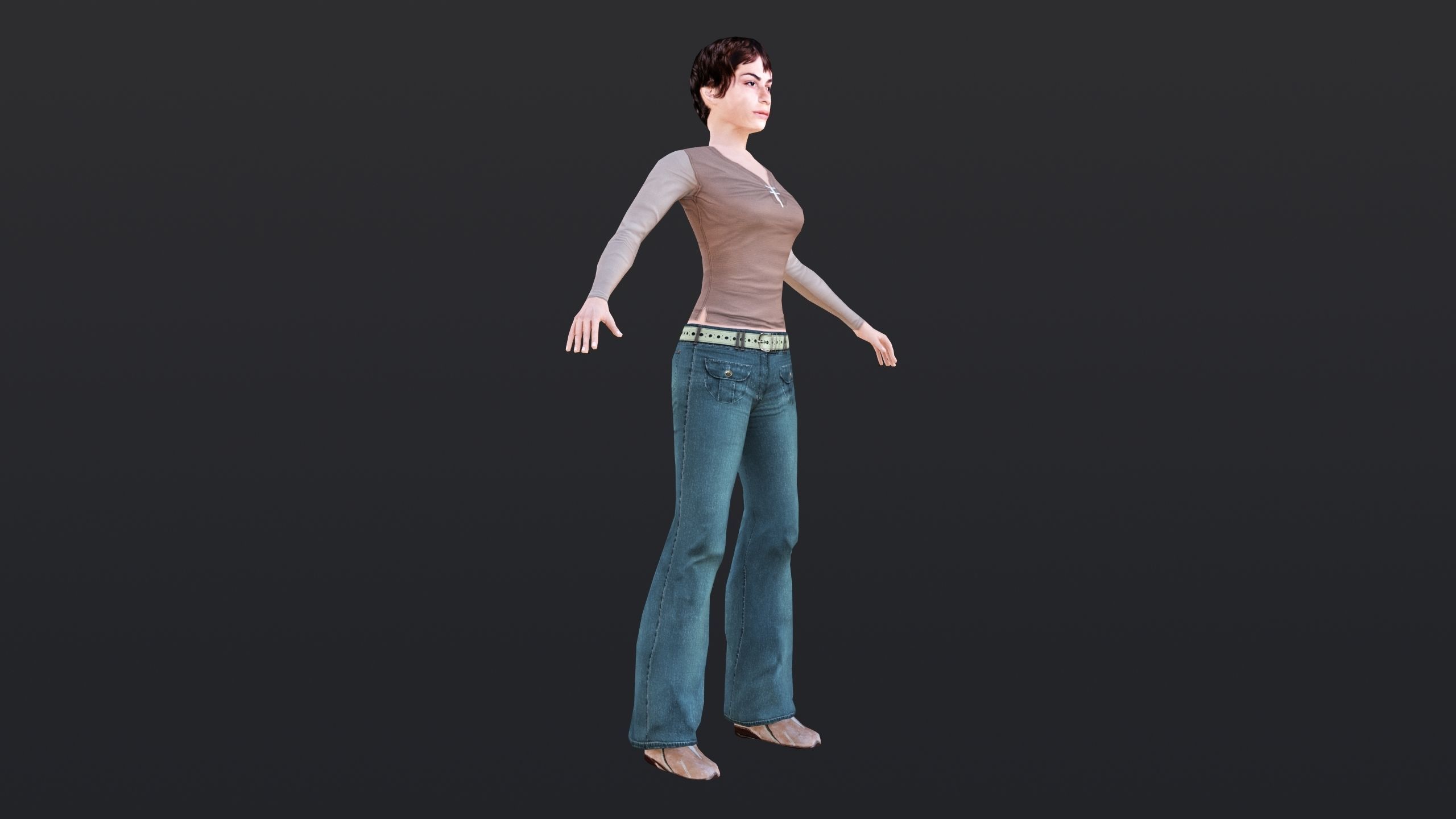 Woman 1 Low-poly 3D model_20