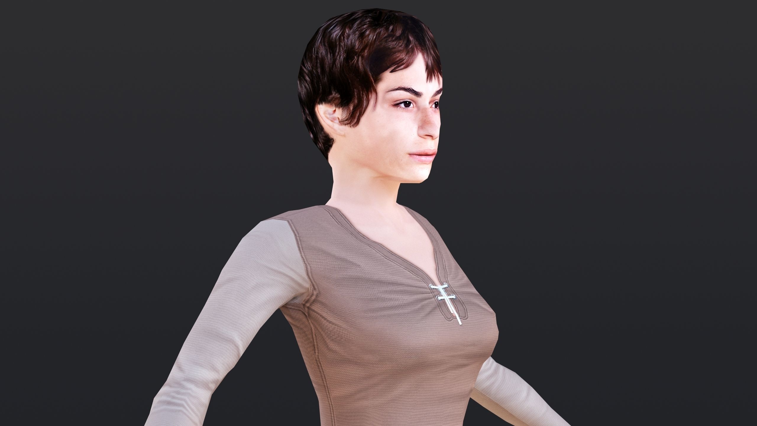 Woman 1 Low-poly 3D model_8