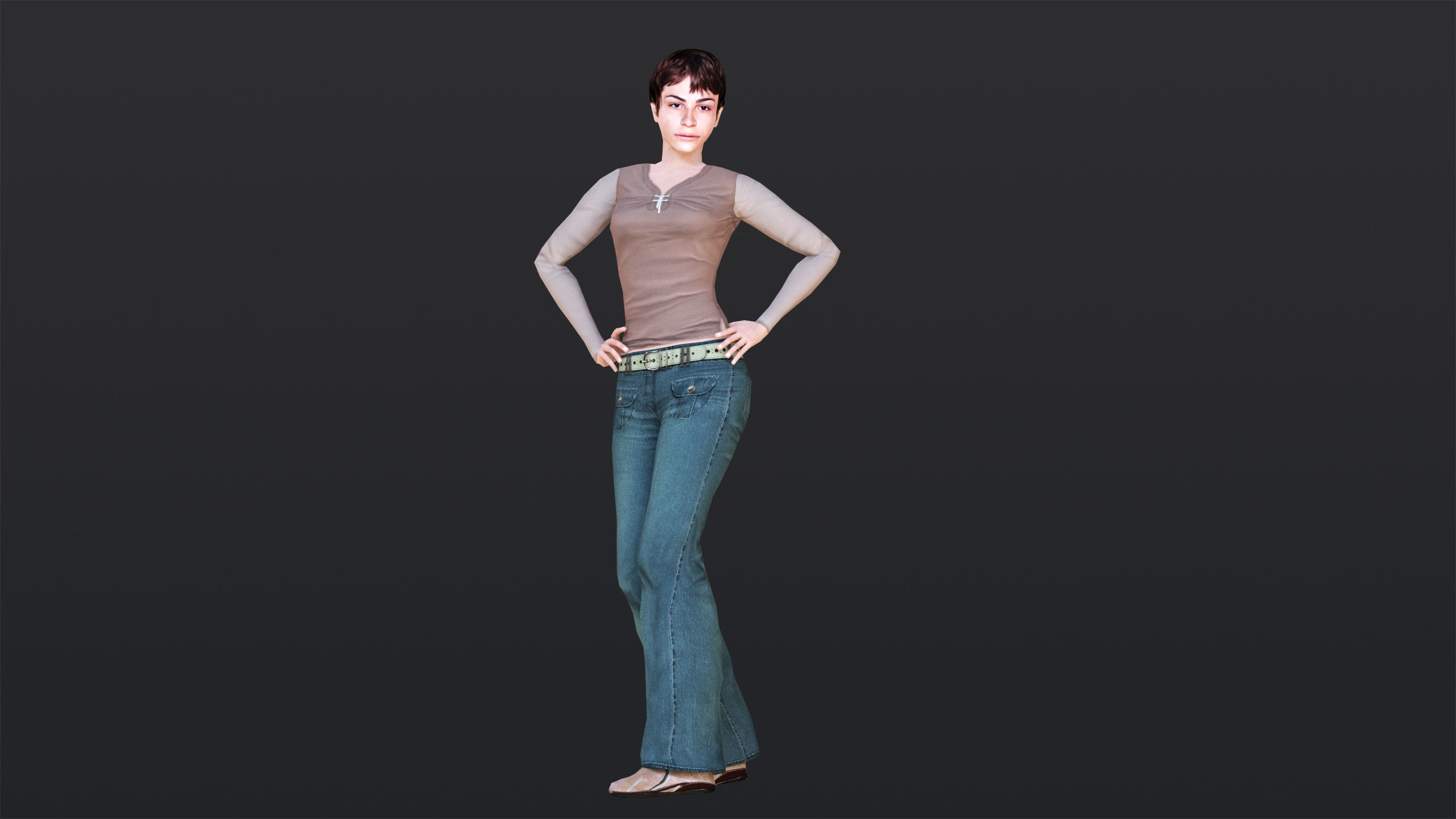 Woman 1 Low-poly 3D model_18