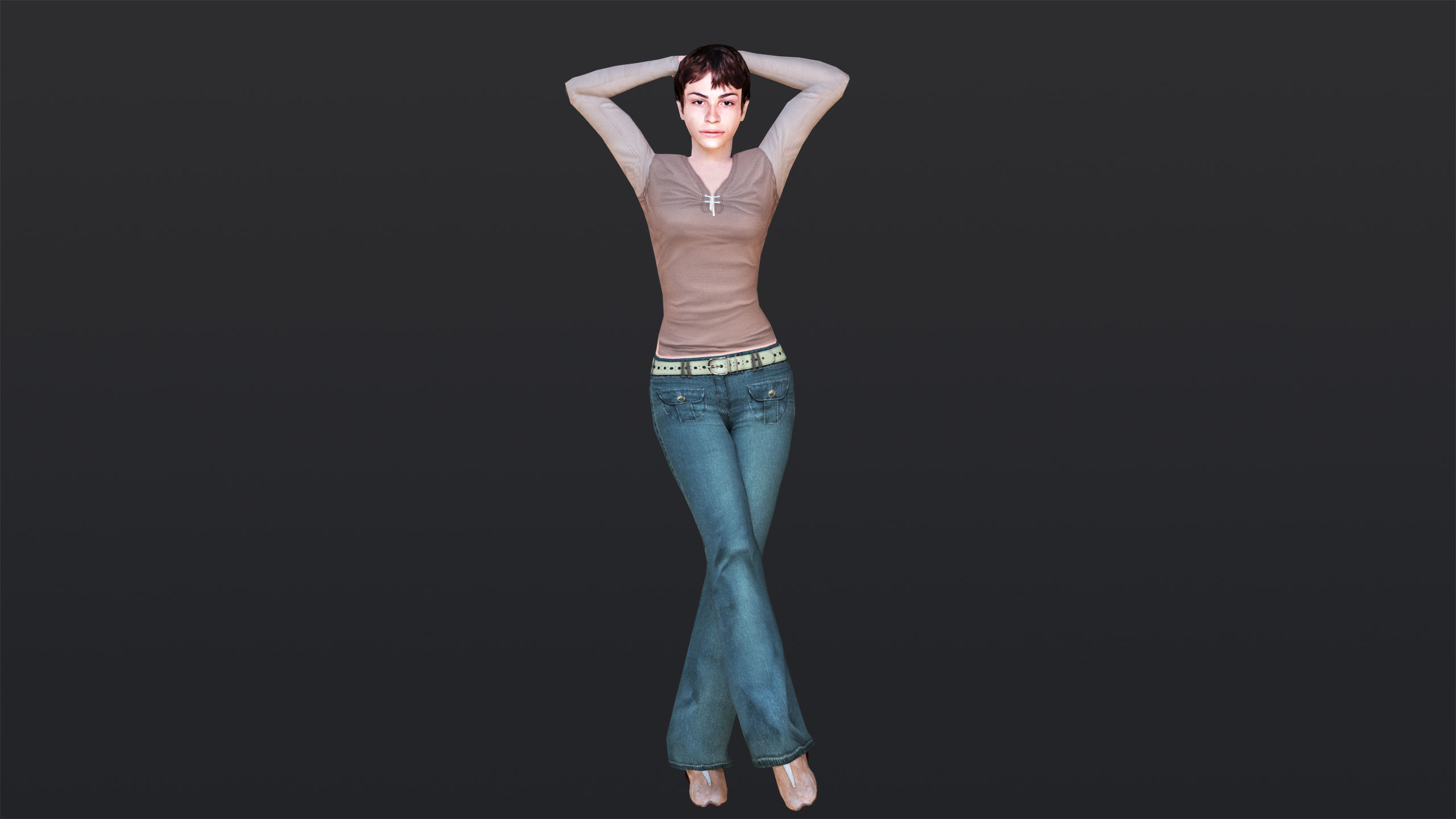 Woman 1 Low-poly 3D model_19