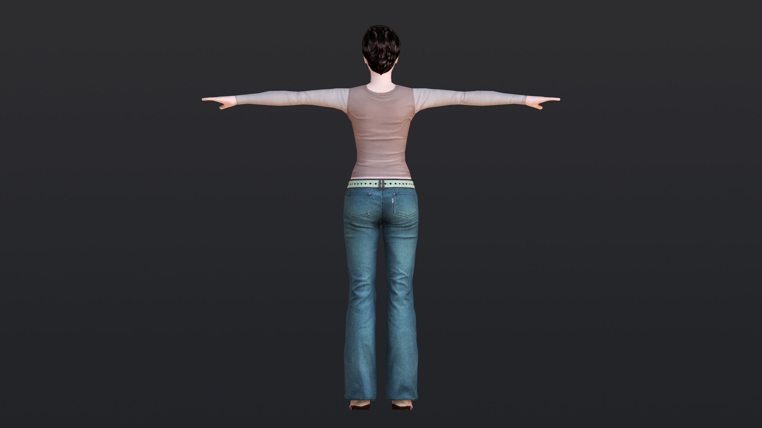 Woman 1 Low-poly 3D model_14