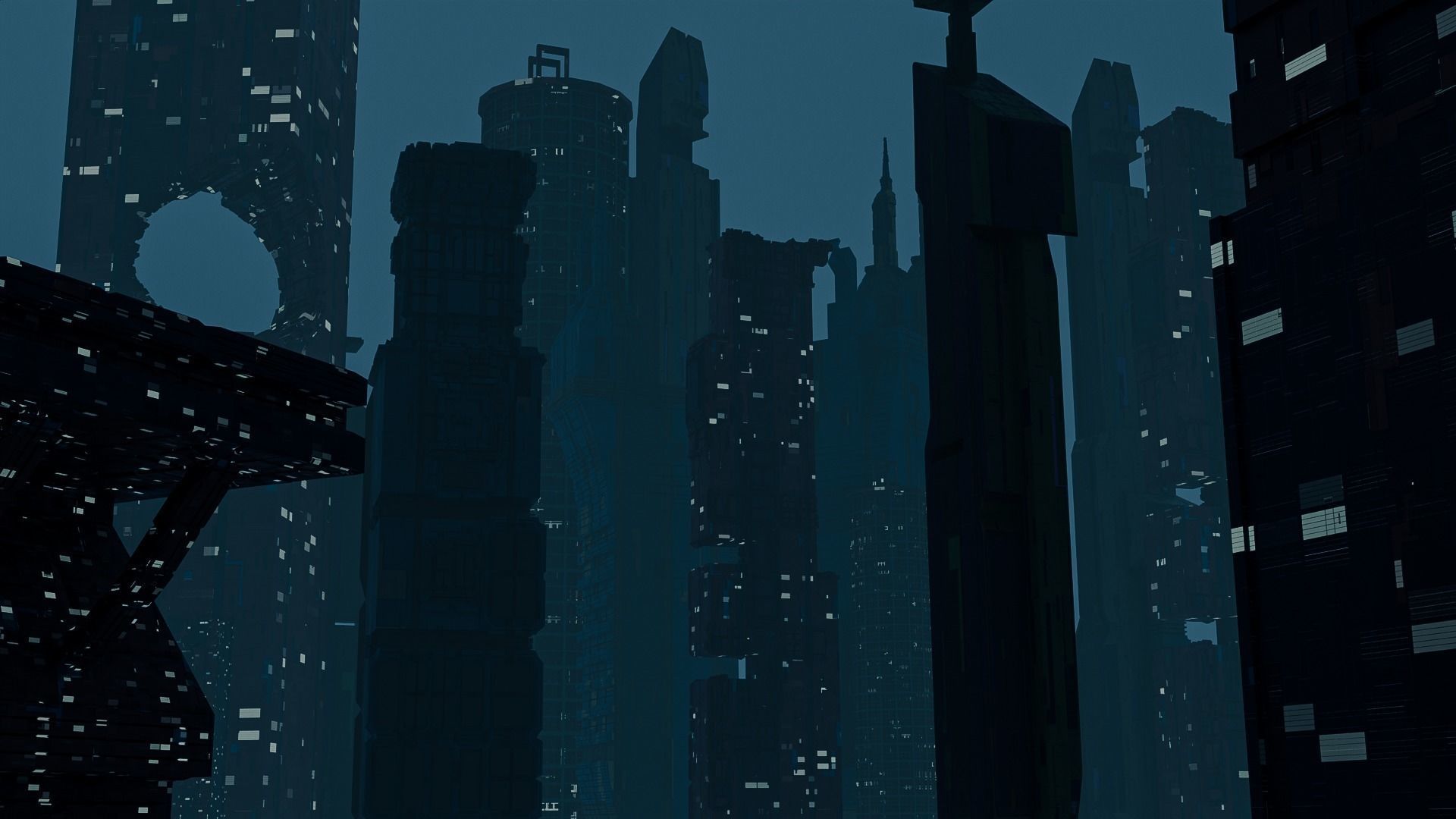 15 Sci-Fi High Detail Building with city Generator 3D model_1