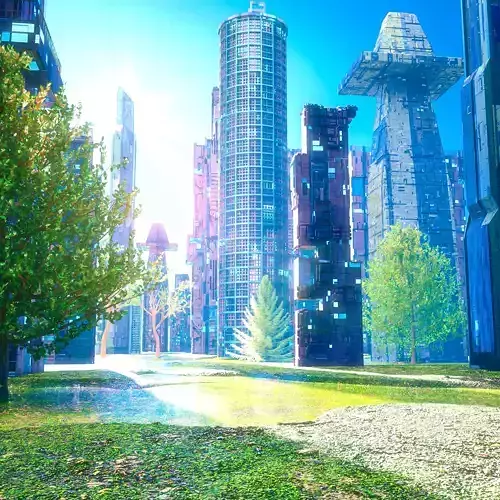 15 Sci-Fi High Detail Building with city Generator 3D model