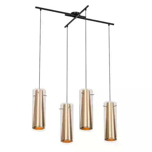 Plafond 4 three light pendant in brass