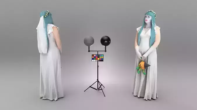 Bride Halloween costume 366 Low-poly 3D model