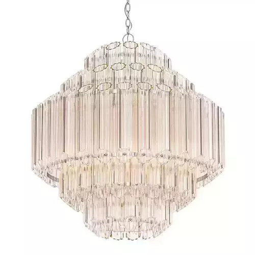 Vittoria S modern chandelier with clear glass rods 3D model