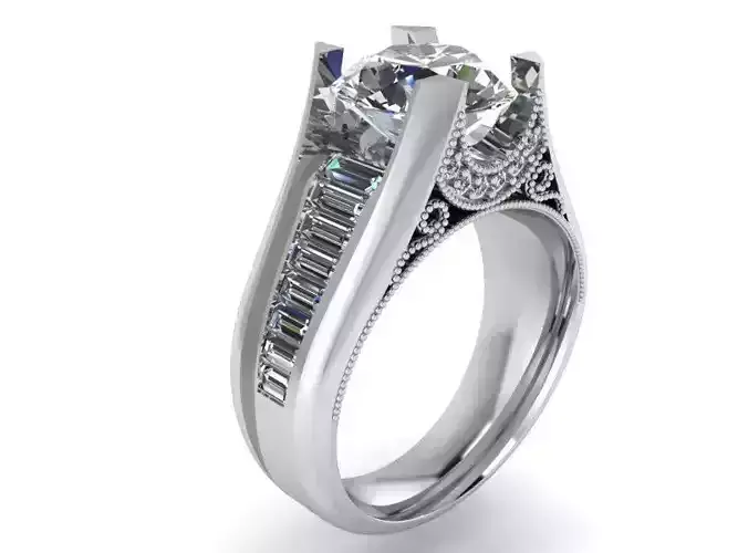 Big diamond stone ring 2117 3D print model
