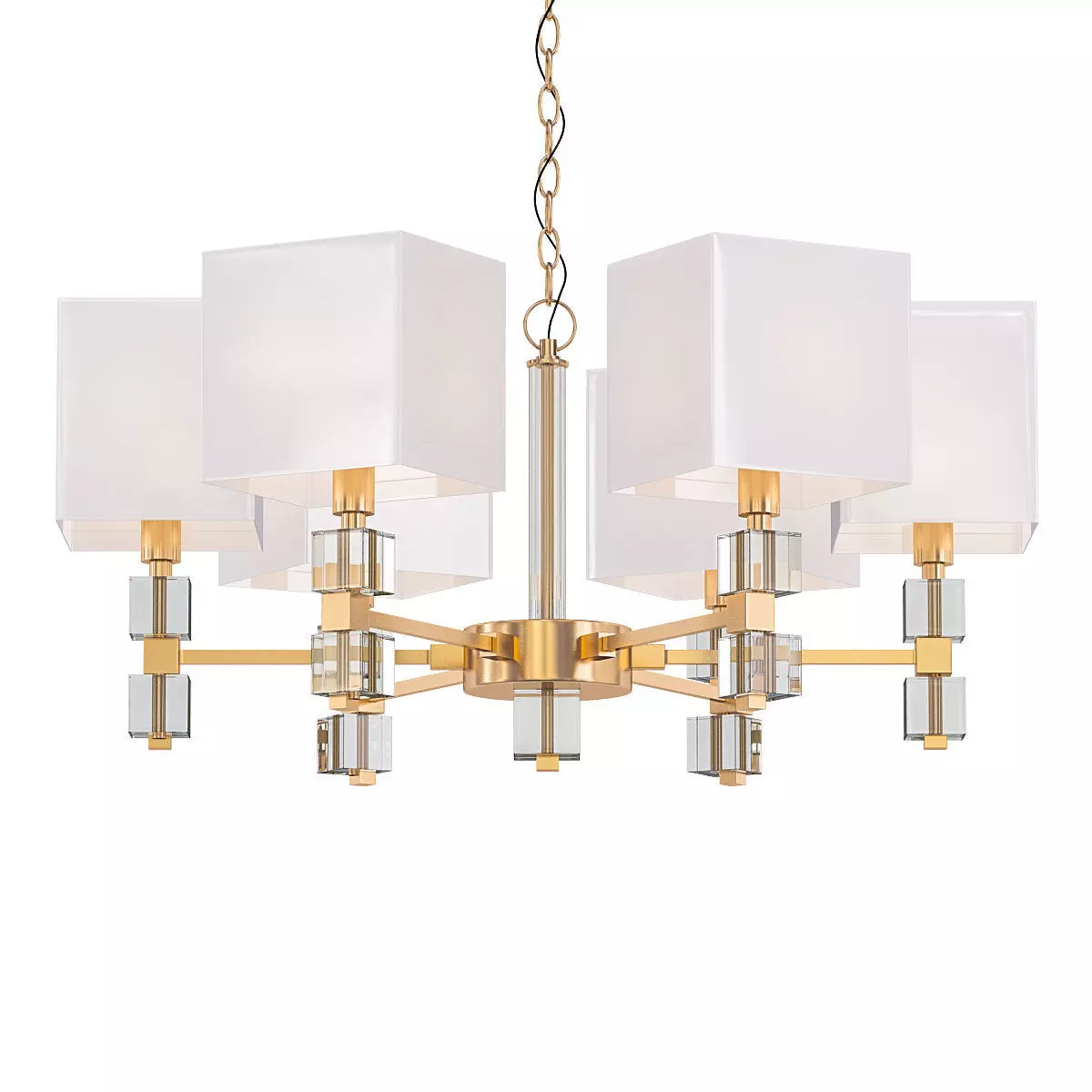 Tradonico light chandelier in brass with shades 3D model