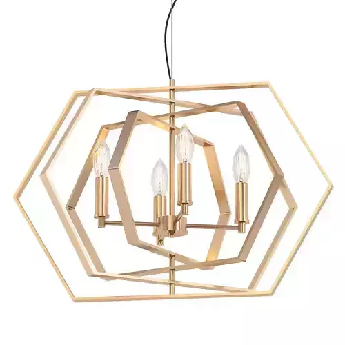 Damaris Light Gold Hexagon Chandelier