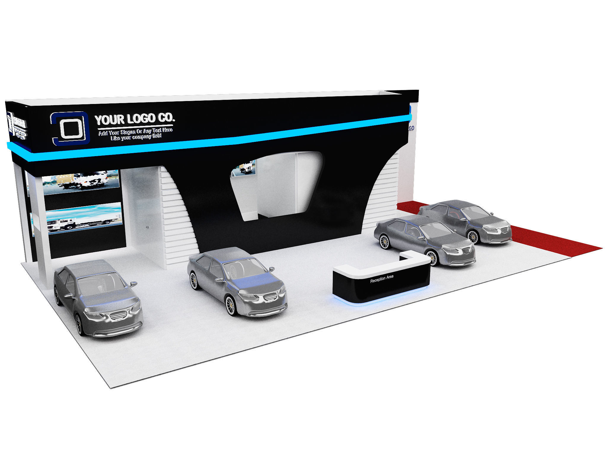 Booth Exhibition Stand a106 3D model_12