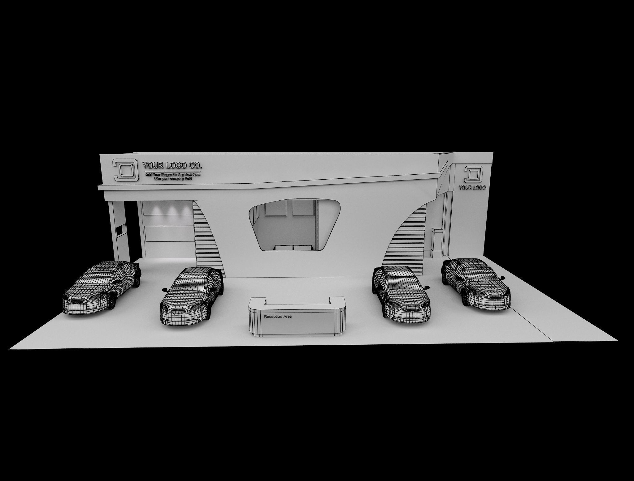 Booth Exhibition Stand a106 3D model_5