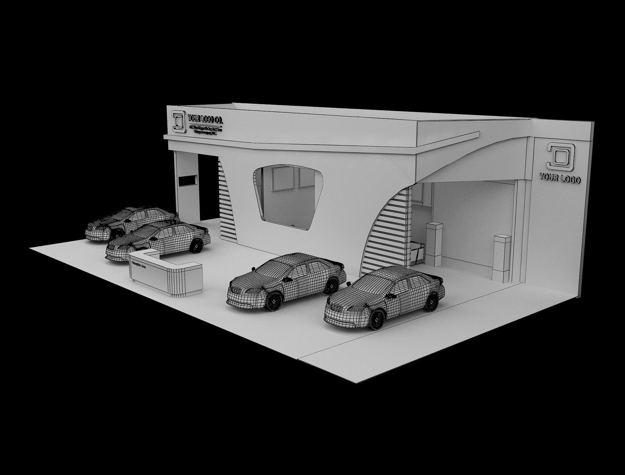 Booth Exhibition Stand a106 3D model_11