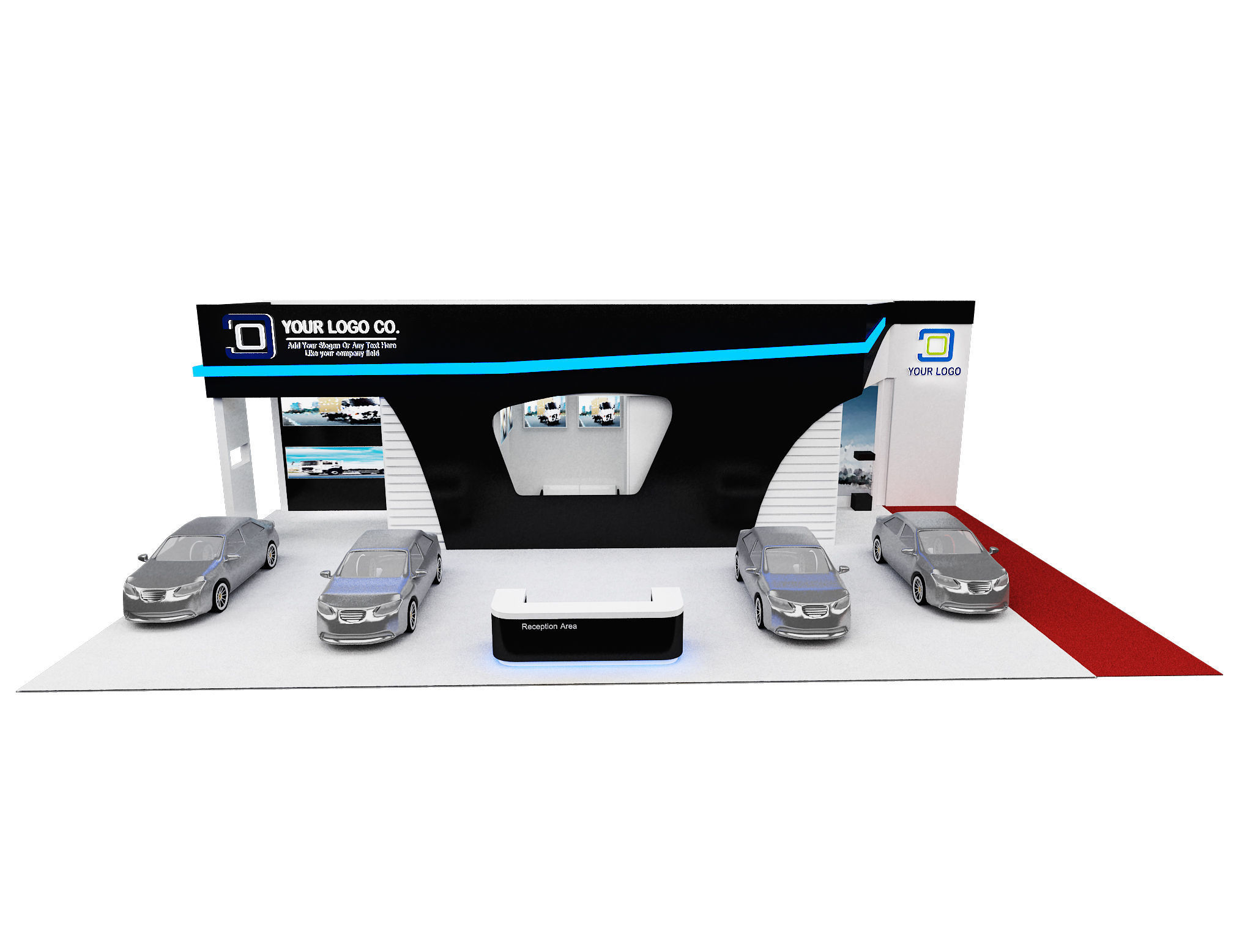 Booth Exhibition Stand a106 3D model_4
