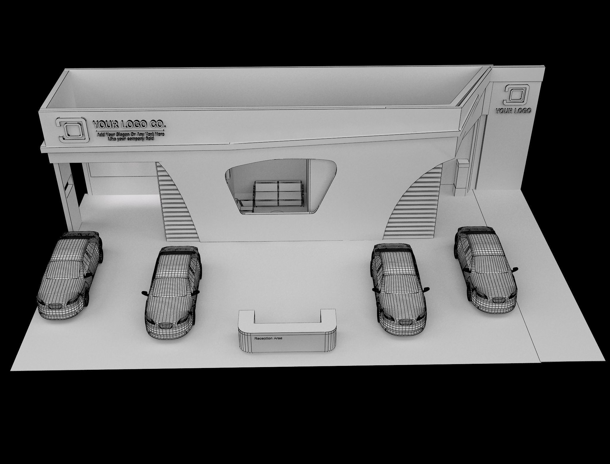 Booth Exhibition Stand a106 3D model_9