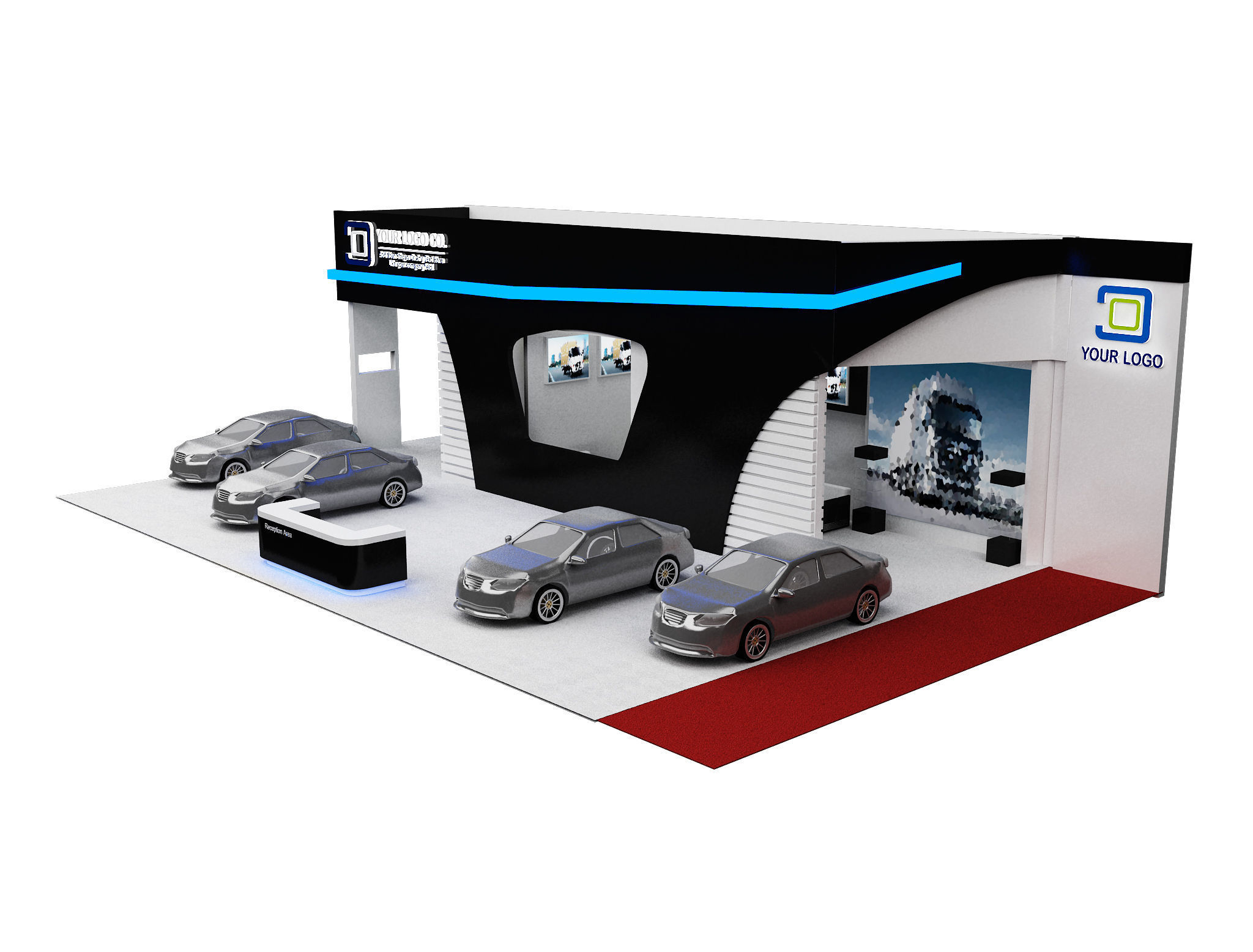 Booth Exhibition Stand a106 3D model_10