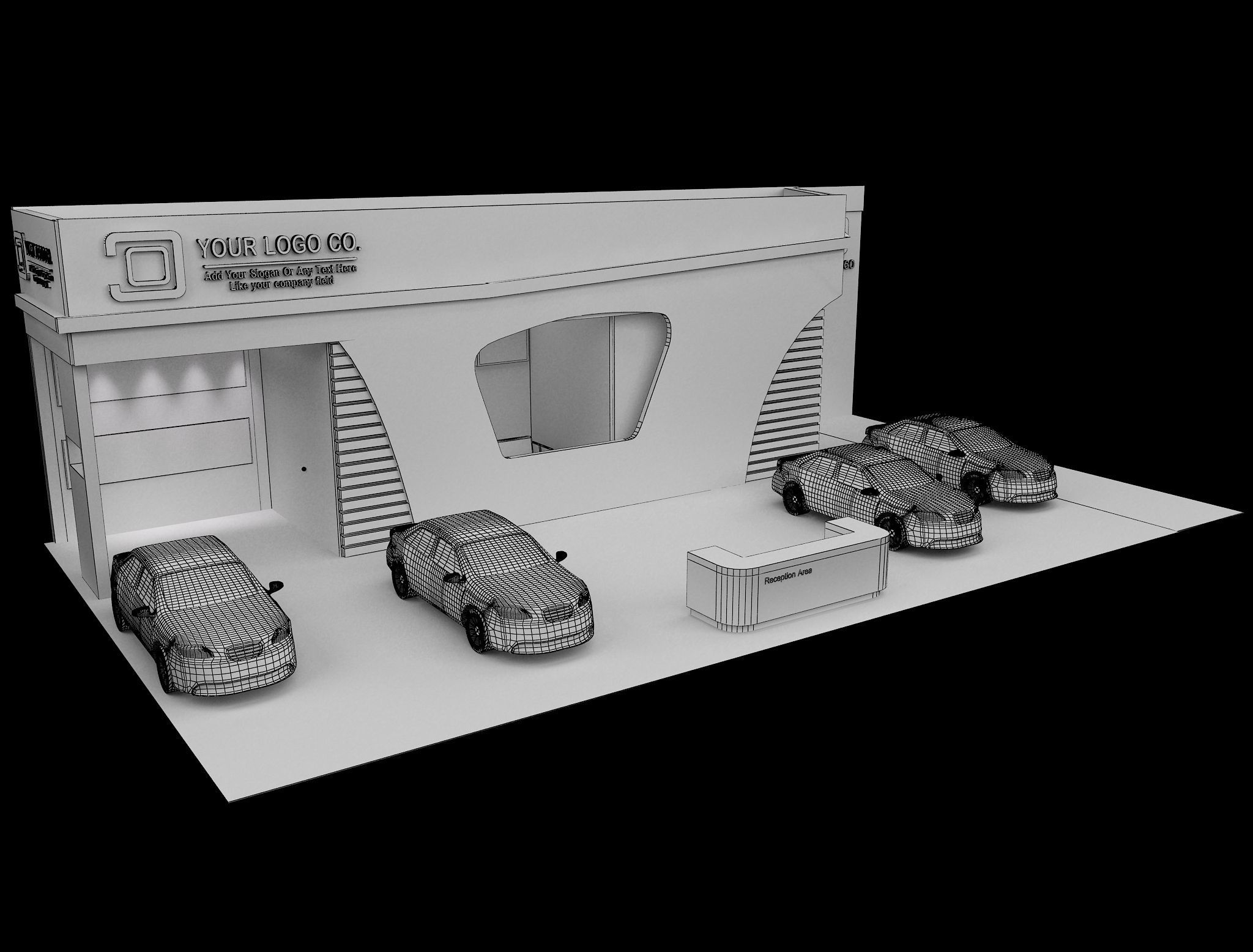 Booth Exhibition Stand a106 3D model_13