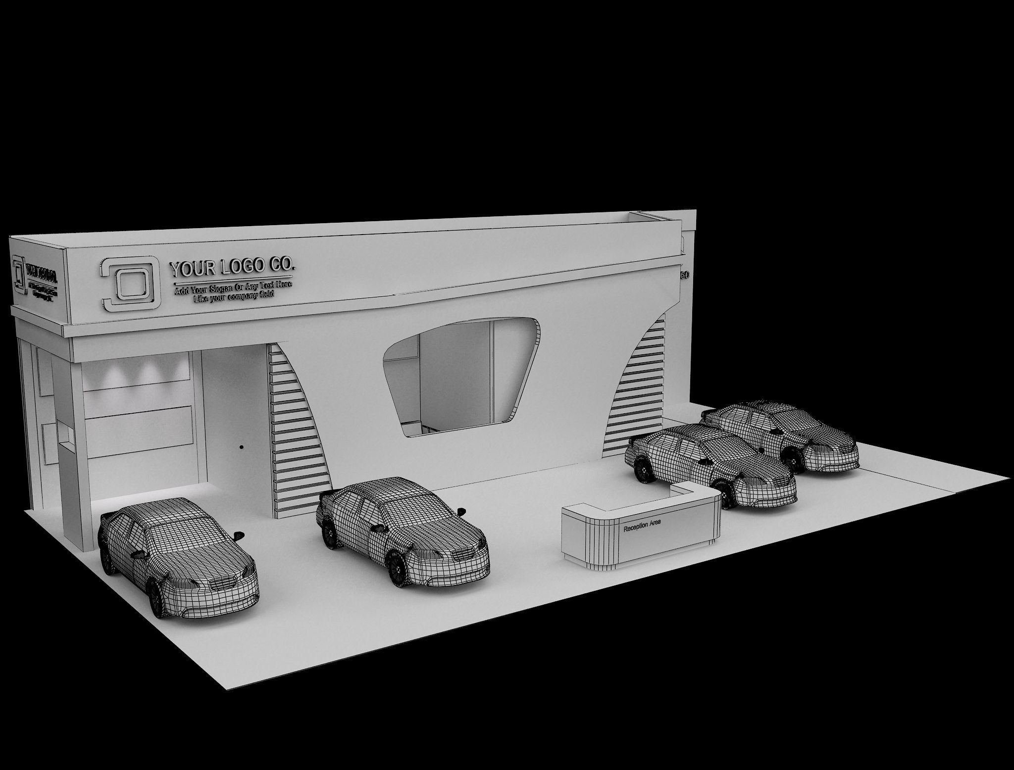 Booth Exhibition Stand a106 3D model_1