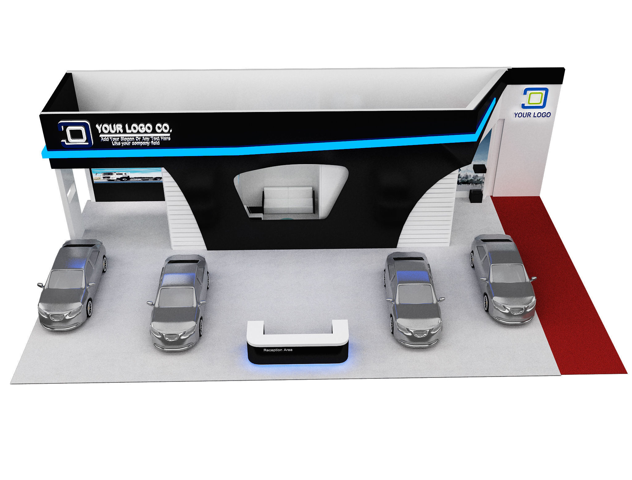 Booth Exhibition Stand a106 3D model_8