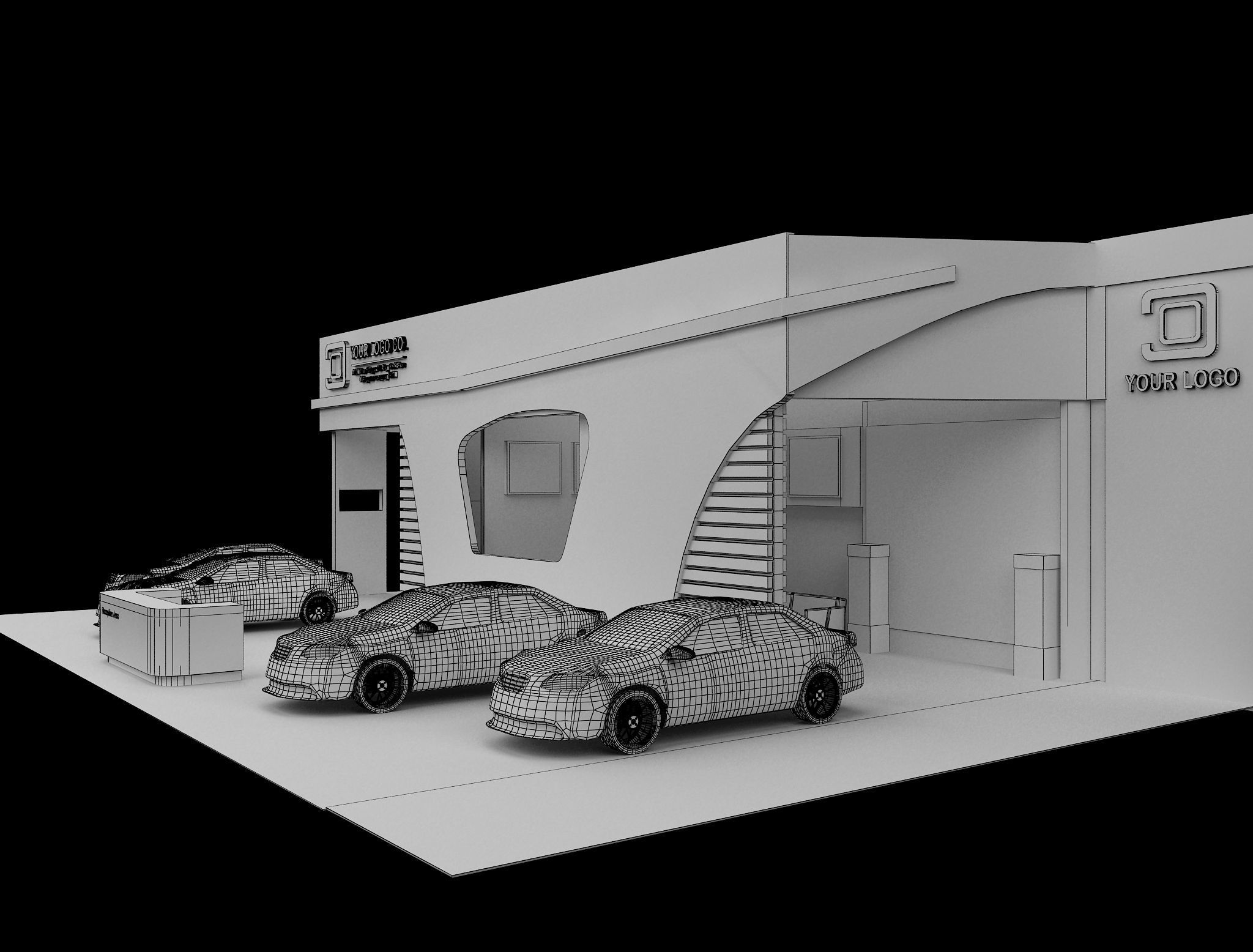 Booth Exhibition Stand a106 3D model_7