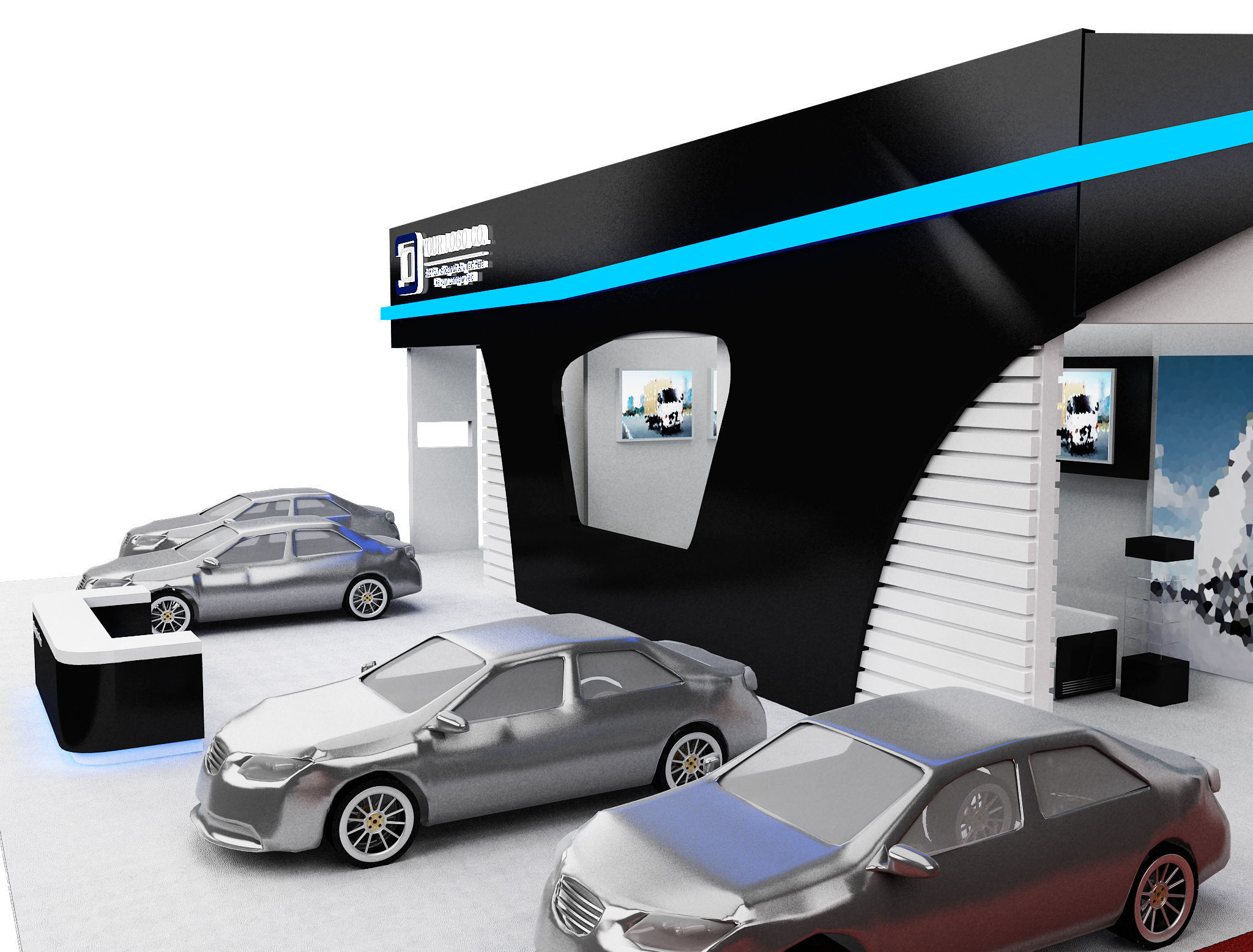 Booth Exhibition Stand a106 3D model_2