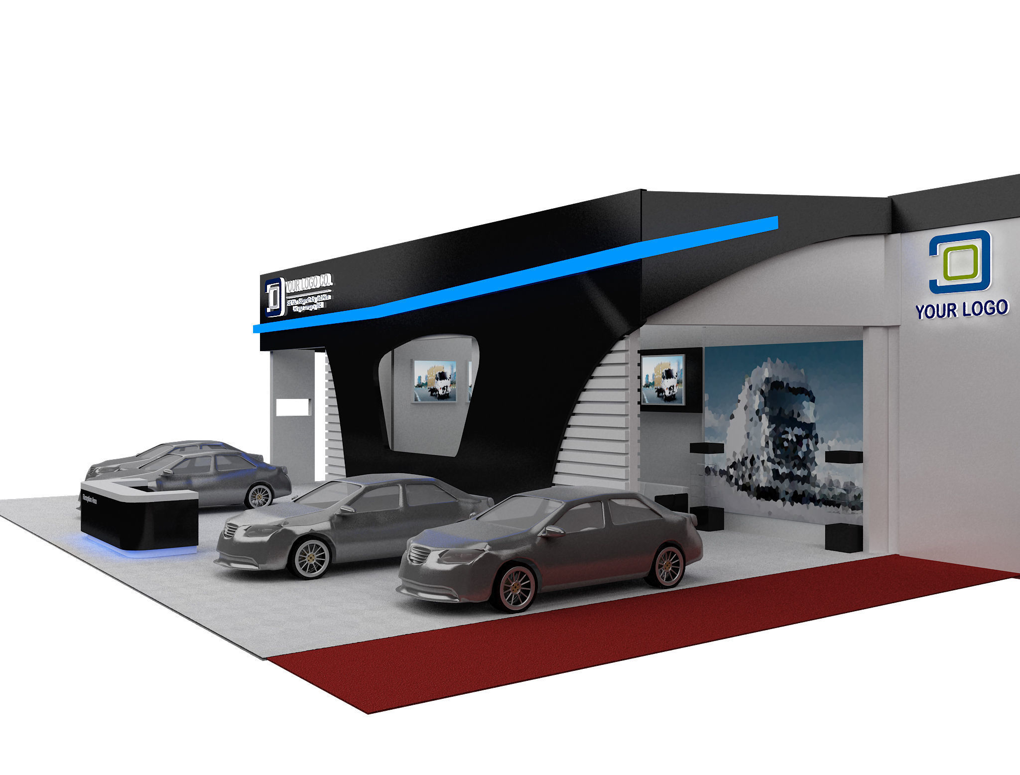 Booth Exhibition Stand a106 3D model_6