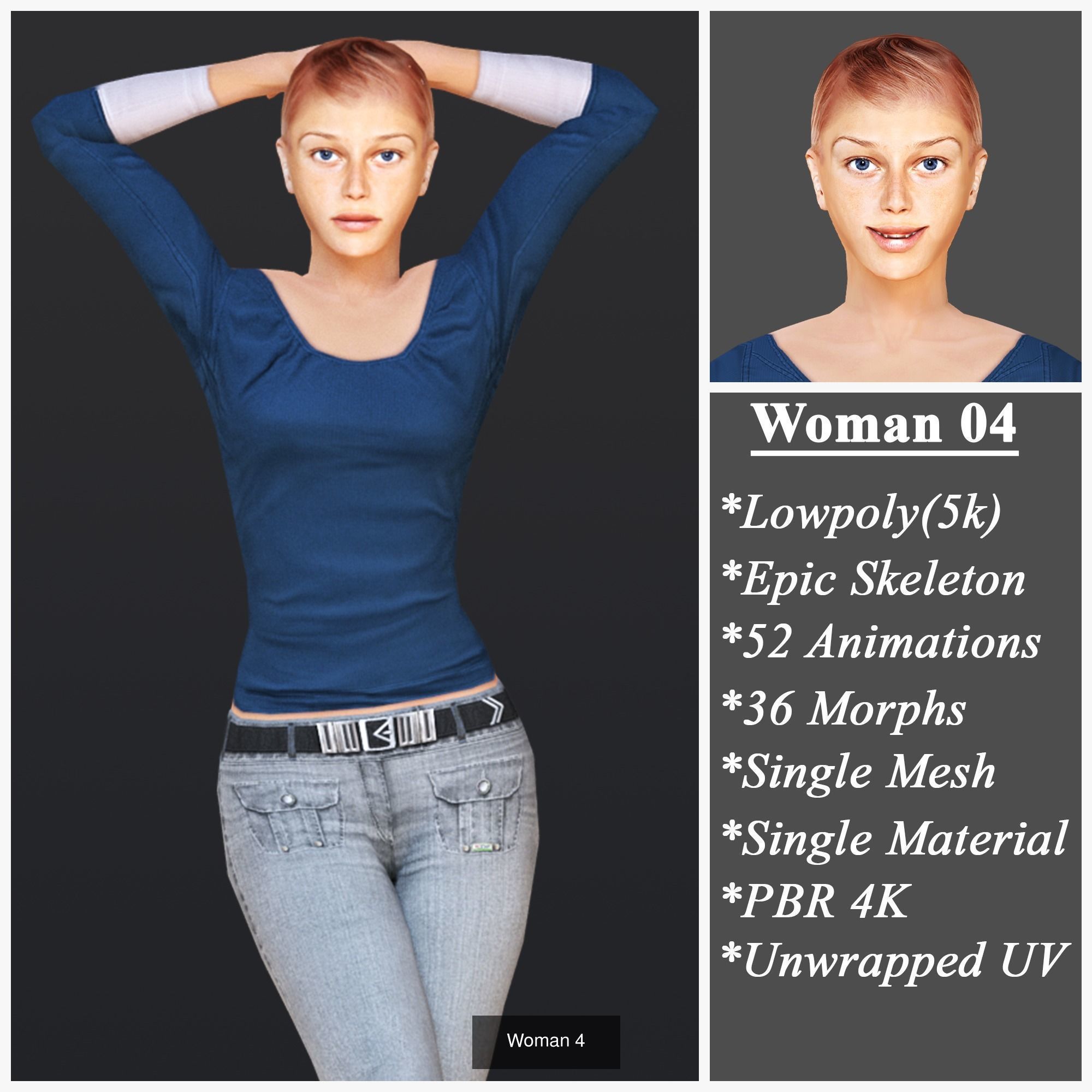 Woman 1 To 5 3D Model Collection_10