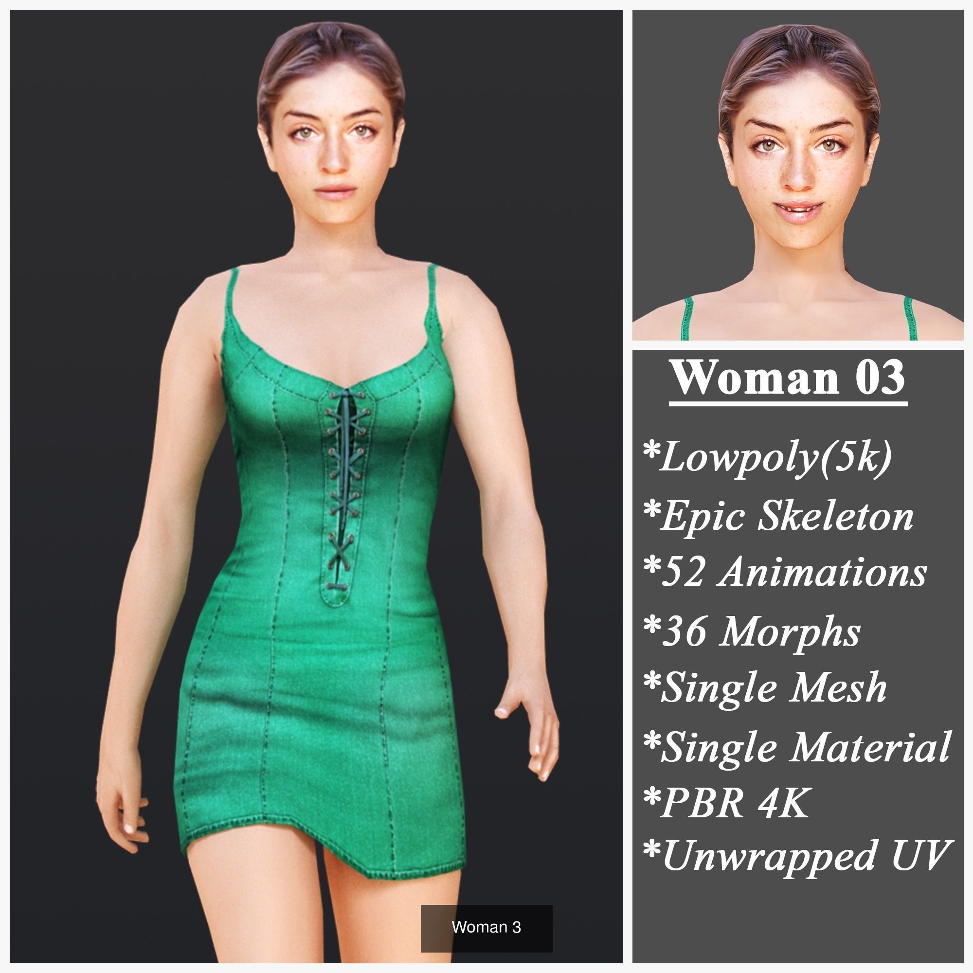 Woman 1 To 5 3D Model Collection_9