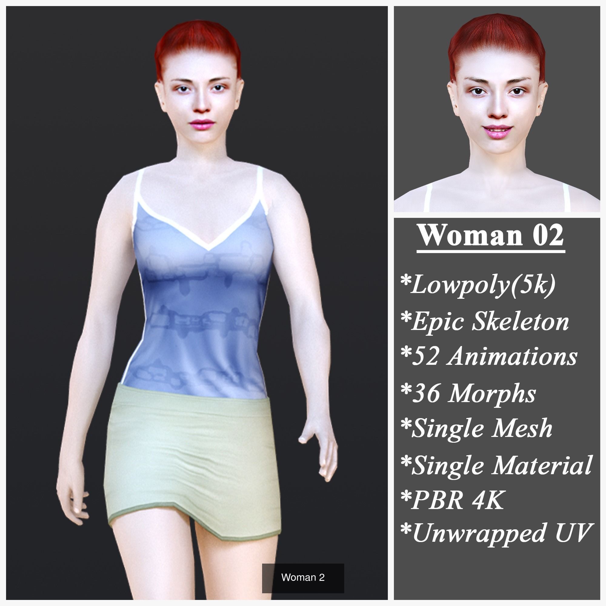 Woman 1 To 5 3D Model Collection_8