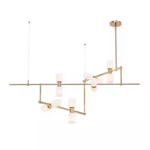 ModernRail modern brass chandelier with four glass shades