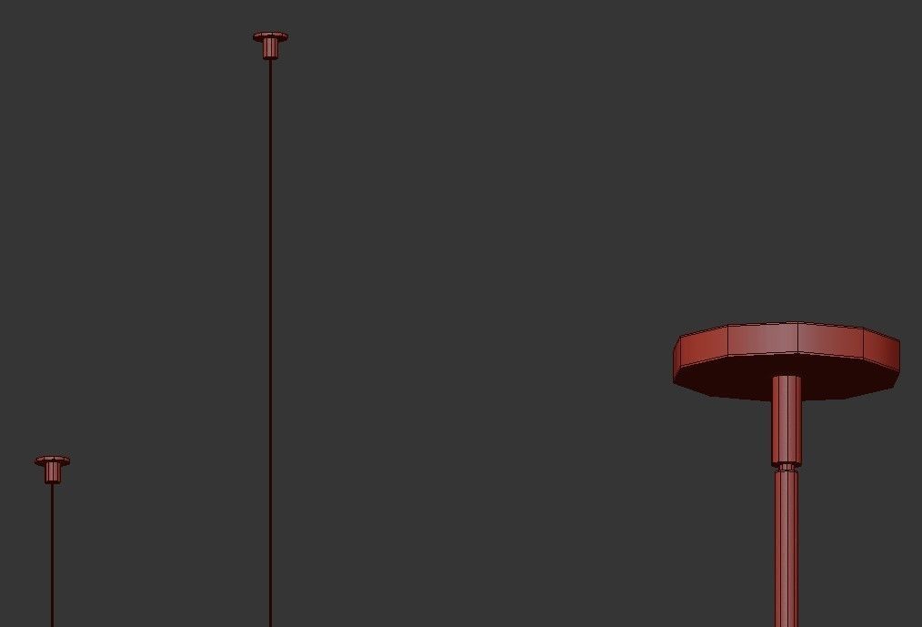 ModernRail modern brass chandelier with four glass shades 3D model_3