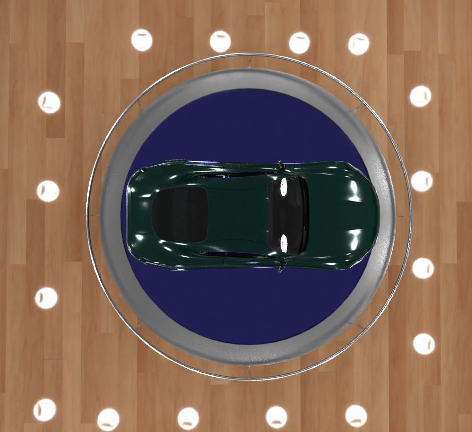 Green concept car 3D model_1