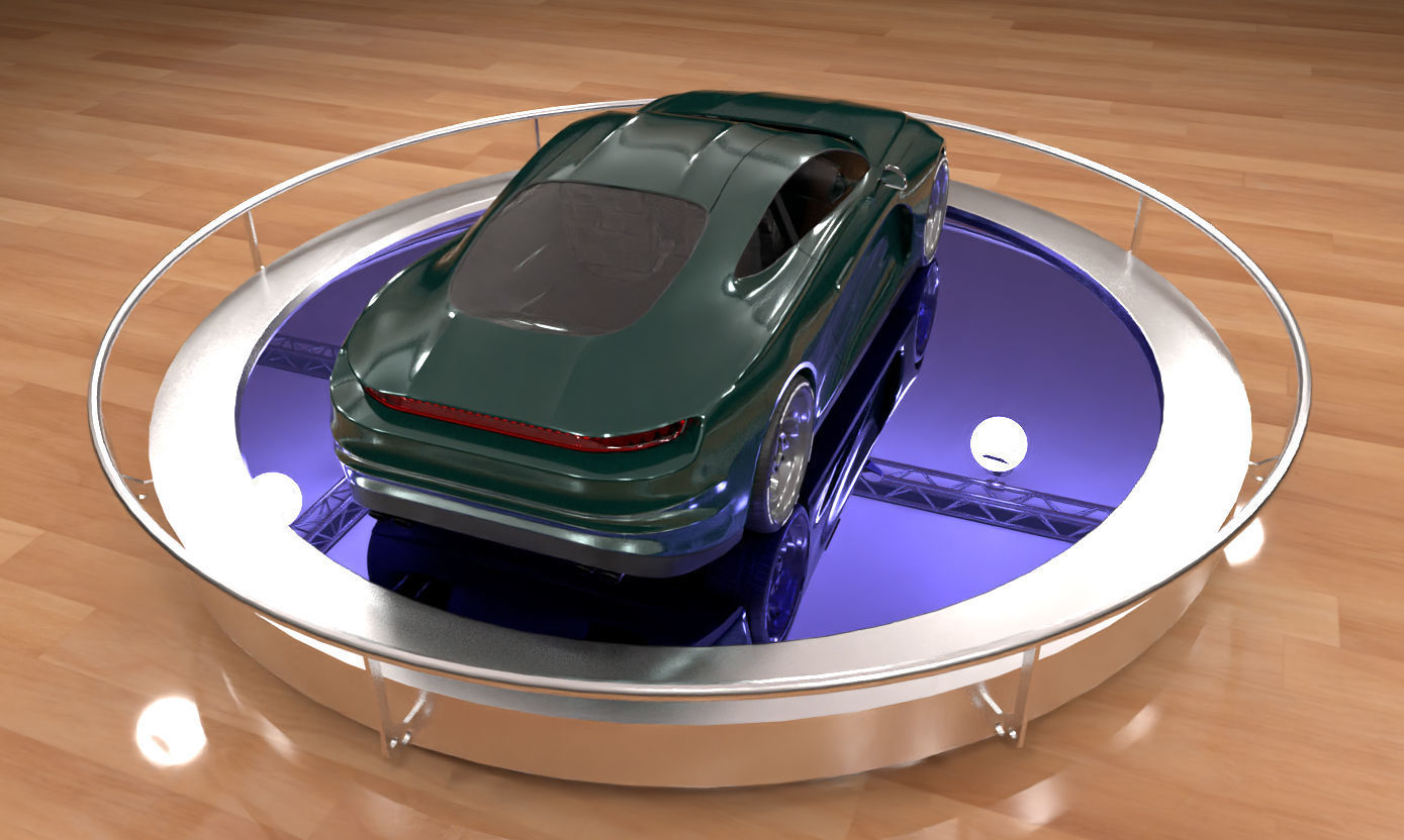 Green concept car 3D model_9