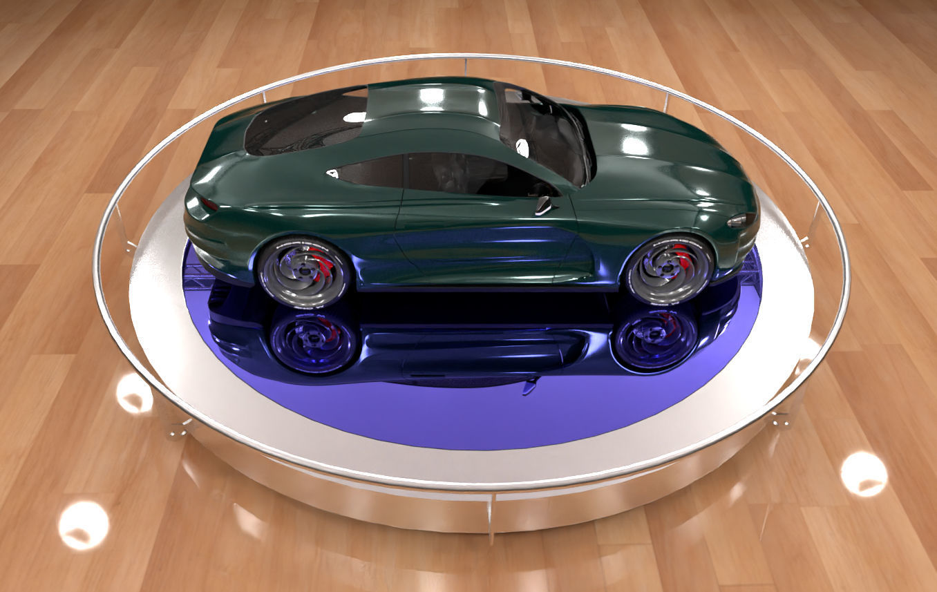 Green concept car 3D model_8