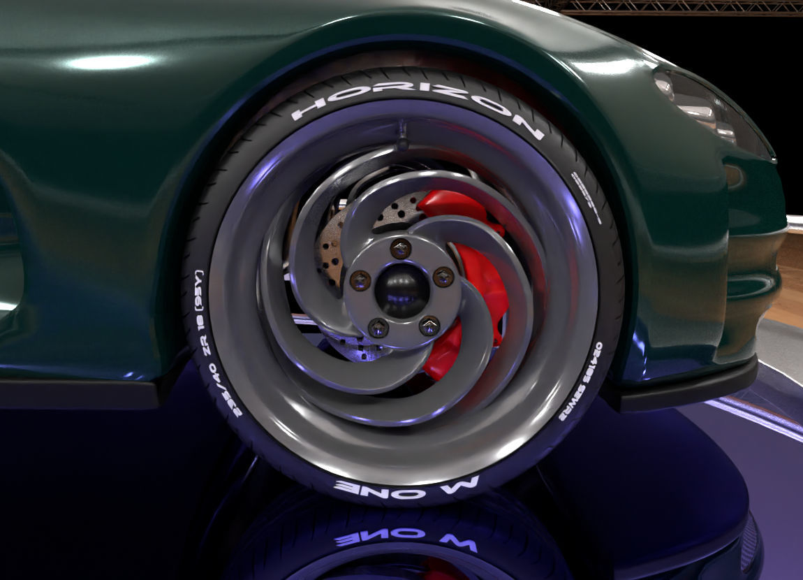 Green concept car 3D model_16