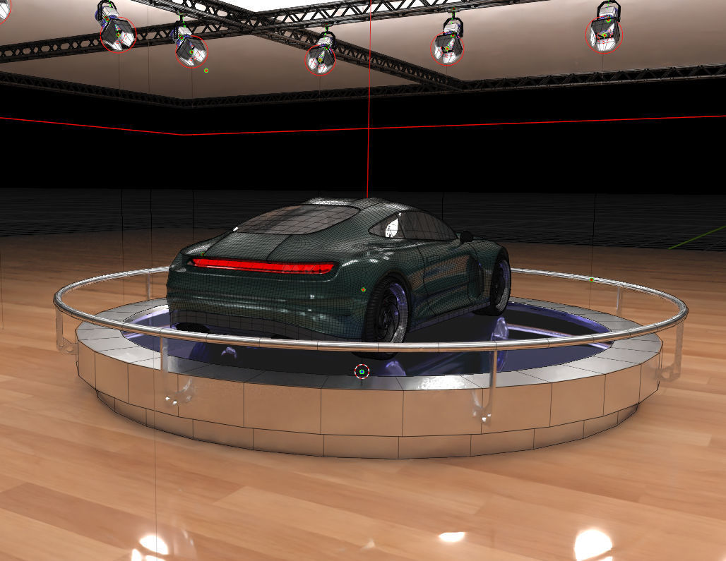 Green concept car 3D model_14