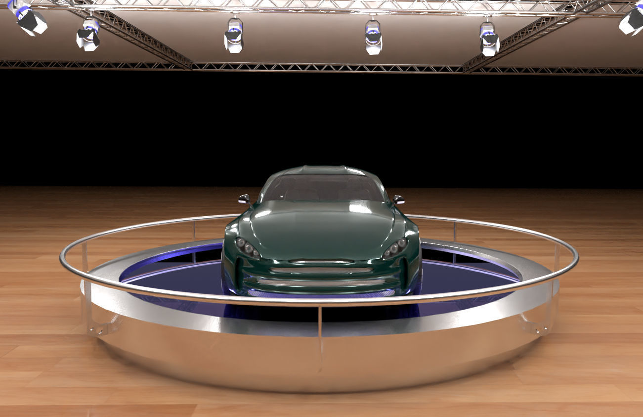 Green concept car 3D model_2