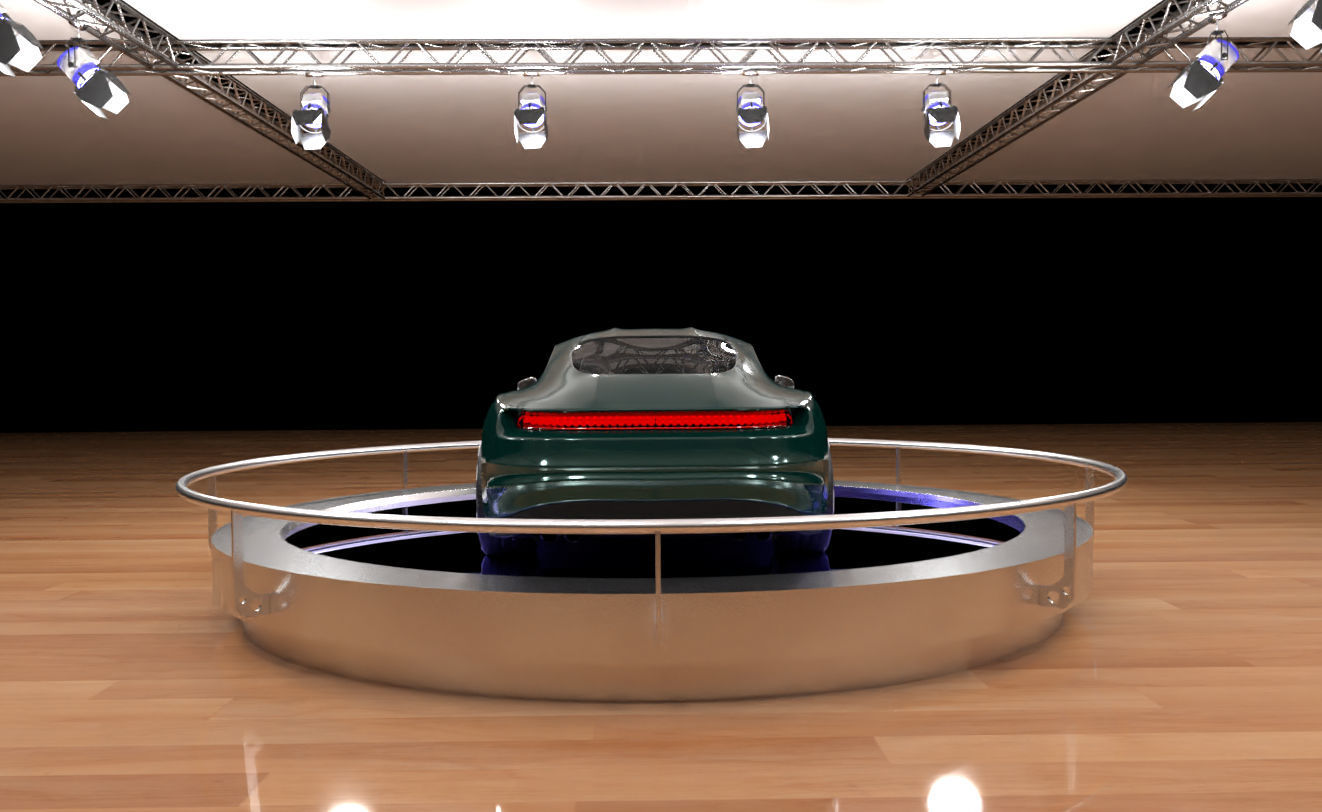 Green concept car 3D model_6